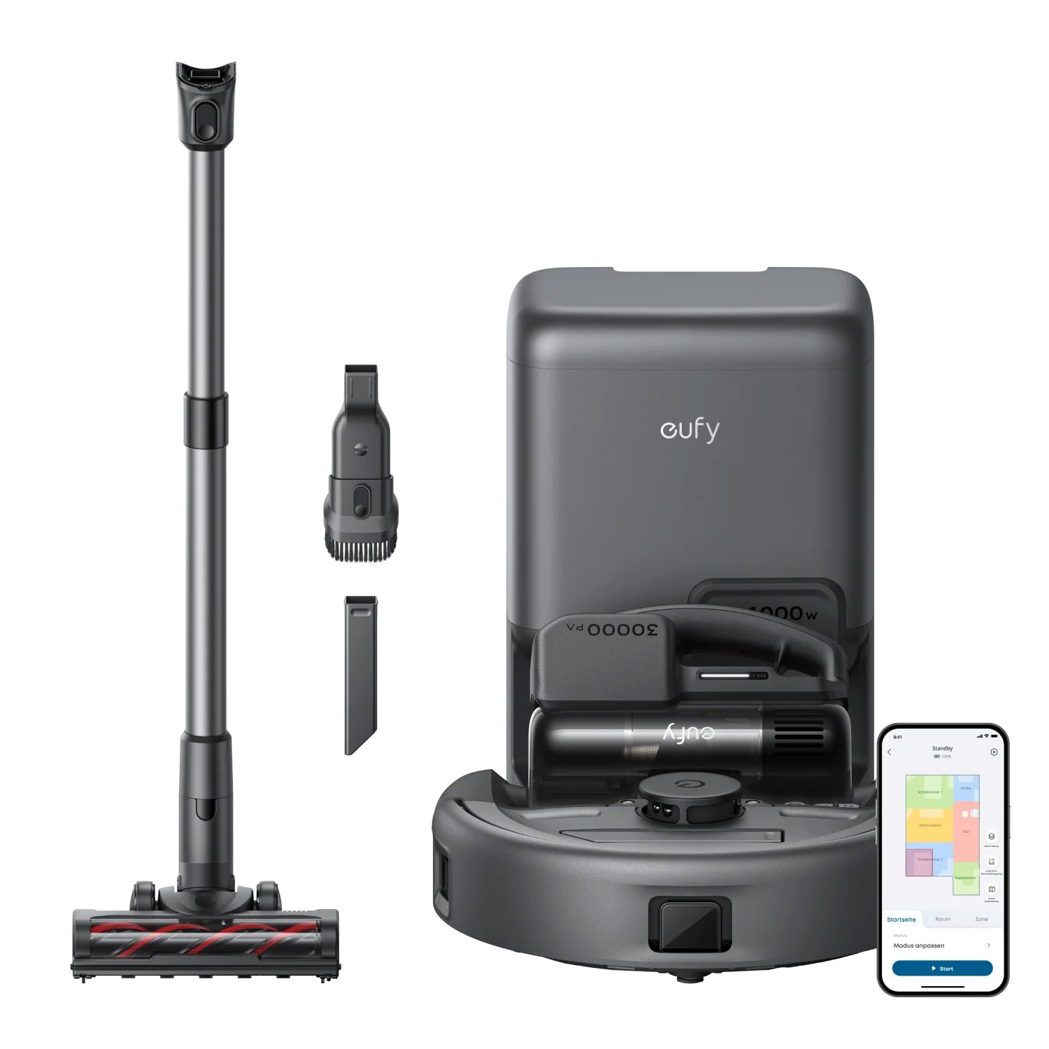 eufy E20 3-in-1 Saugroboter mit Selbstentleerungsstation schwarz T2070G10