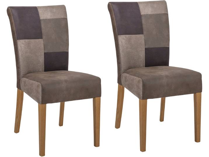 Esszimmerstuhl HOME AFFAIRE Queen , bunt (patchwork, eiche natur), B:46cm H:93cm T:64cm, Massivholz, Polyester, Stühle, Esszimmerstuhl, Beingestell aus Massivholz, Patchwork Bezug im Landhaus Stil