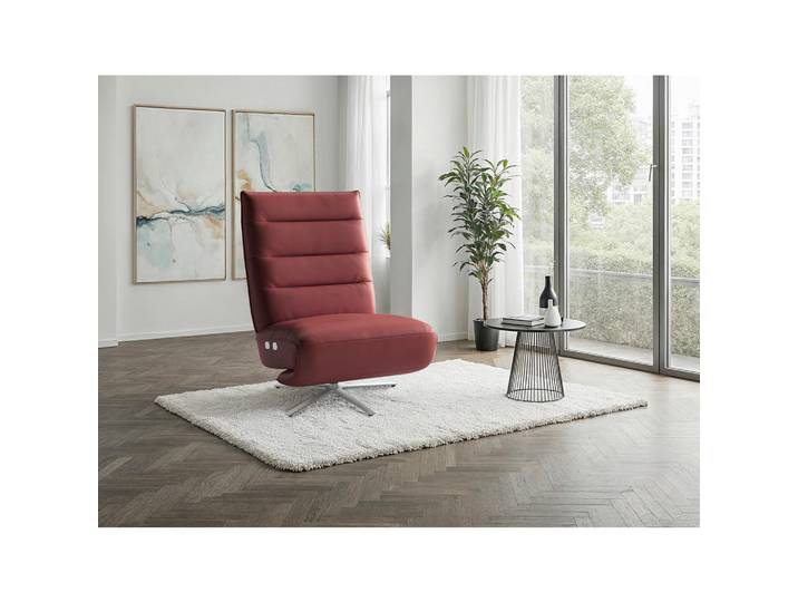 Sit & More Relaxsessel EVE E, Rotbraun, Metall, Echtleder, Nappaleder, 80x109x98 cm, Liegefunktion, Herz-Waage-Funktion, Sitzfläche 360° drehbar, Wohnzimmer, Sessel, Relaxsessel