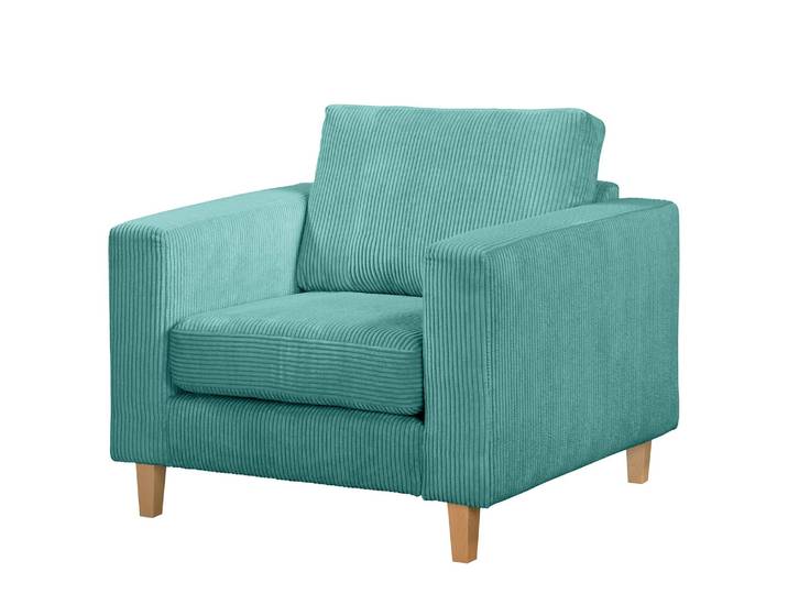 Sessel Blau Cordstoff Poppy 94 x 86 x 90cm