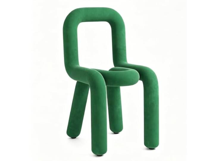 Moderner Kreativer Lounge-Stuhl, Armloser Esszimmerstuhl, Metallrahmen, Samt-Schminkhocker, geeignet for Esszimmer, Schlafzimmer, Büro(Green)