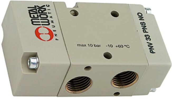 Riegler Electrovanne 3/2 voies, pneumatique, monostable, raccord G 1/2, NO (516.105)