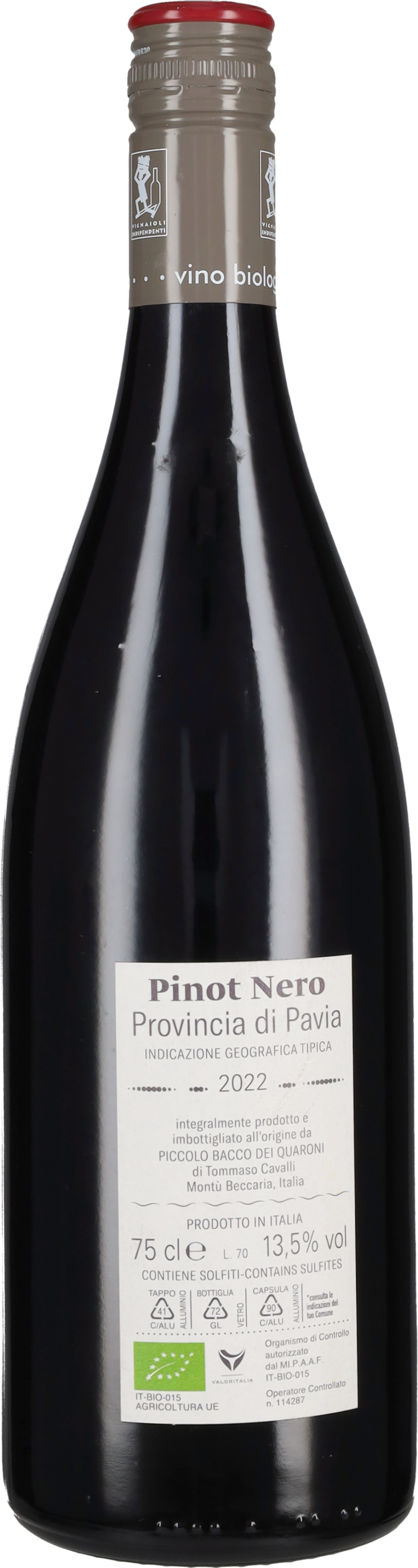 Pinot Nero 'Vigneto La Fiocca' Piccolo Bacco dei Quaroni 2023