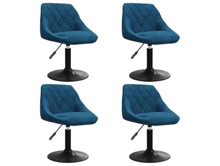 Todiikf Drehbarer Esszimmerstuhl 4er Set Blau Samt Höhenverstellbar Modernes 4-teiliges Stuhlset aus Samt mit stabilem Stahlfuß für Küche, Bar und Wohnbereich, flexibel anpassbar.