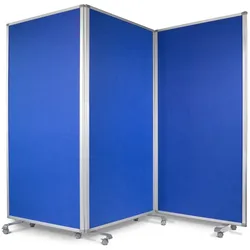 Office Marshal Filz-Stellwand   Trennwand 3-teilig   Blau