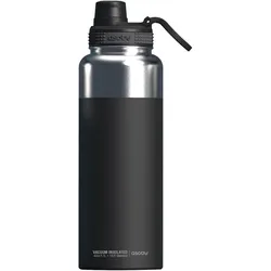 Asobu Mighty Alpine Flask isolierte Outdoorflasche aus Edelstahl - 1 Liter - schwarz (TMF5 black)
