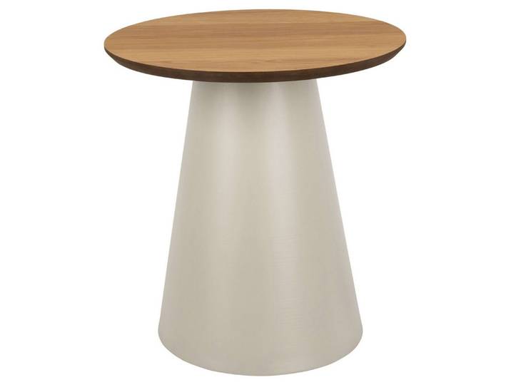 ACTONA GROUP Couchtisch Soli, Rund Couchtisch, Tischplatte matt Eiche, Säule Gestell grau, Ø65x43cm