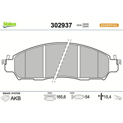 VALEO Bremsbelagsatz, Scheibenbremse 302937 Vorderachse für KAWEI AUTO NISSAN (DFAC)