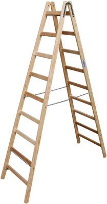 Sprossen-Doppelleiter, Holz, 2 x 9 Sprossen