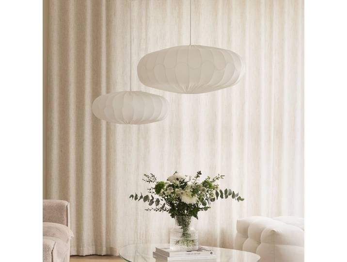 Bladverk 70 Hängeleuchte weiß 120 cm - Globen Lighting - Wohnzimmer - Skandinavisch - Stoff / Textil - Einflammig