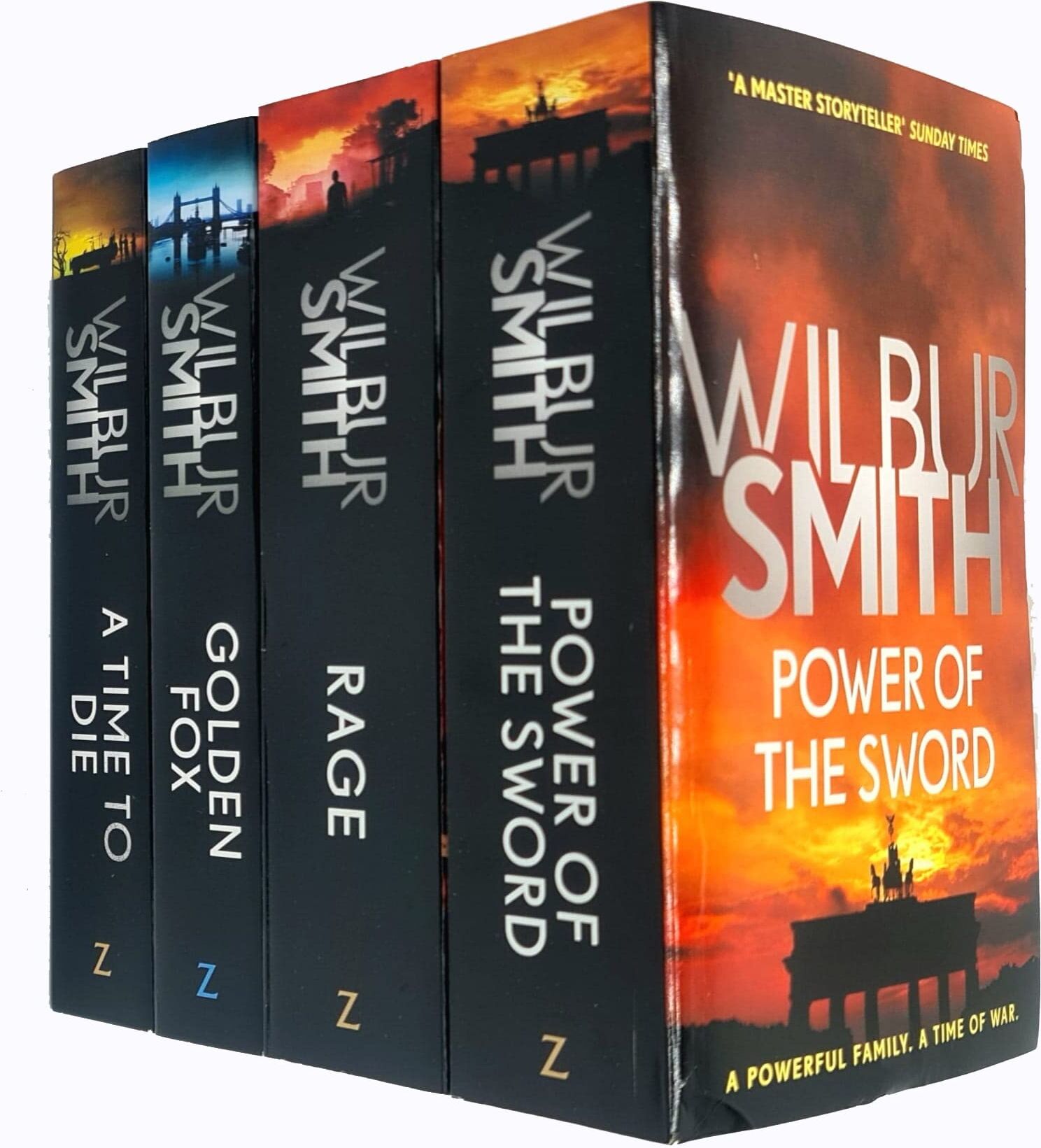 Zaffre Courtney Family Novels Books 5-8 Collection Set by Wilbur Smith - Paperback - Power of the Sword, Rage, A Time to Die, Golden Fox