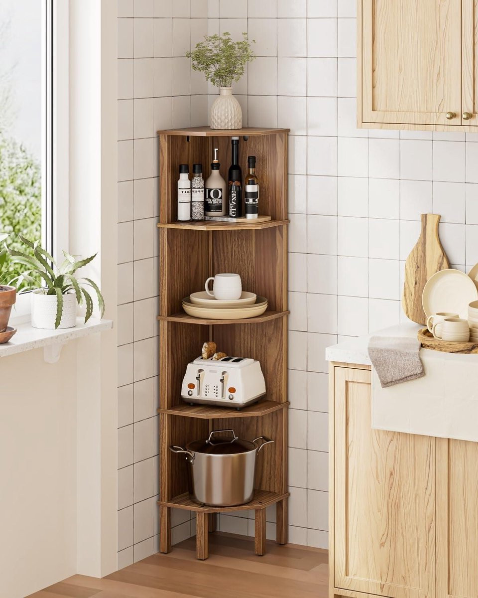Hoekplank Boekenkast Rek Walnoot Hoogte: 127 cm