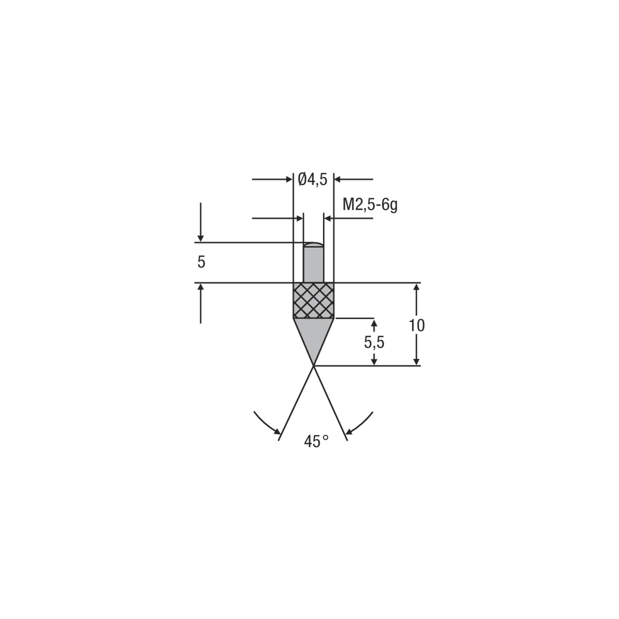 Helios-Preisser Messeinsatz M2,5mm Spitze 45G (0710164)