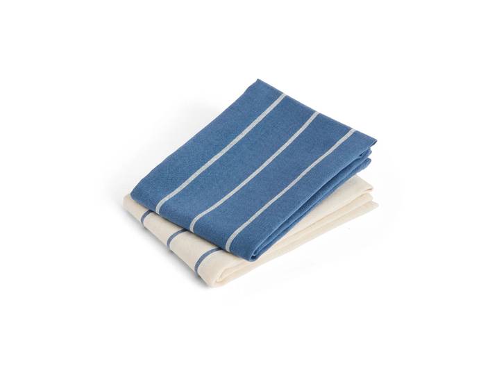 HAY Torchon de cuisine Outdoor Market Blue-beige, lot de 2