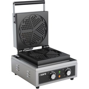 Saro Waffeleisen Modell Ilona 443-1110, 1500 Watt, für Herzwaffel mit Ø 21 cm, aus Edelstahl