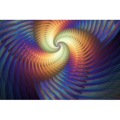 Fototapete PAPERMOON "Psychedelische Spirale", bunt, B:4m L:2,6m, Vlies, Tapeten