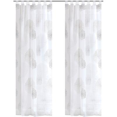 Vorhang HOME WOHNIDEEN "RAWLINS" Gr. 2, grau, B:140cm H:175cm, Voile, Polyester, Gardinen, 2er Pack Schlaufenschal RAWLINS bedruckt