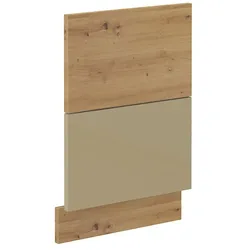 Frontblende für integrierten Geschirrspüler 45 Eiche Artisan + Cappuccino Glanz
