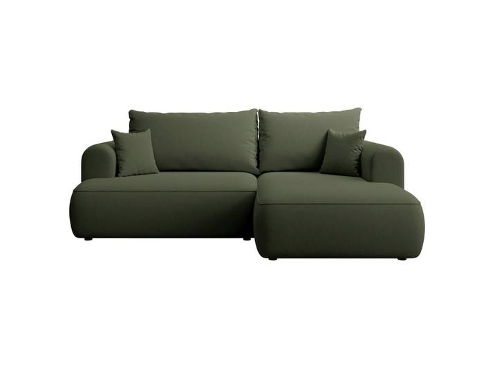 ECKSCHLAFSOFA Ovo Mini Olivgrün Easy-Clean-Samtbezug