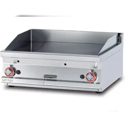 Fry Top Gas glatt poliertem Chrom Arbeitsplatte. Platte cm.59,5x45. Abmessungen 60x60 h28. Modell FTLT-66GSS