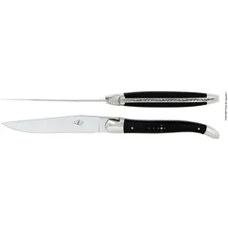 Forge de Laguiole Steakmesser / Tafelmesser Ebenholz - glänzend - Set