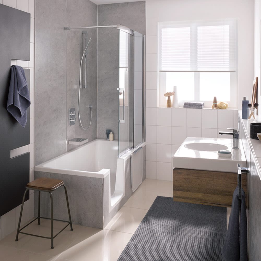 HSK Dusch-Badewanne Dobla 170 cm Einstieg links, Badewannen, 540170, weiß