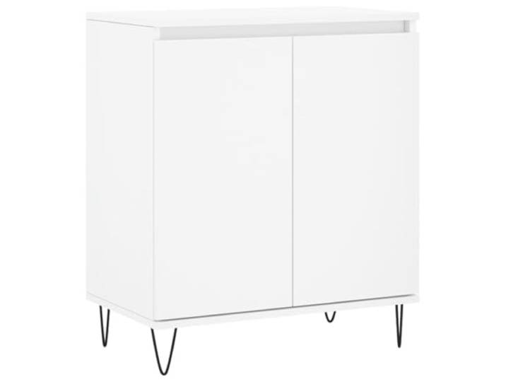 KGFHERENB Sideboard Weiß 60x35x70 cm Kommode mit Eisenbeinen Vielseitiger Beistellschrank für Wohnzimmer und Schlafzimmer, pflegeleichter Holzwerkstoff mit stabilen Metallbeinen.