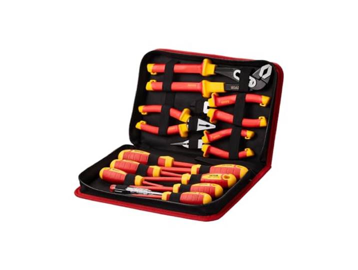 VEVOR Jeu de Tournevis Isolés 12PCs\, Ensemble d'Outils Isolés pour Électriciens Professionnel 1000 V\, avec Embouts Magnétiques\, Pinces Isolées et Pinces Diagonales\, pour Réparation Ménagère Automobile