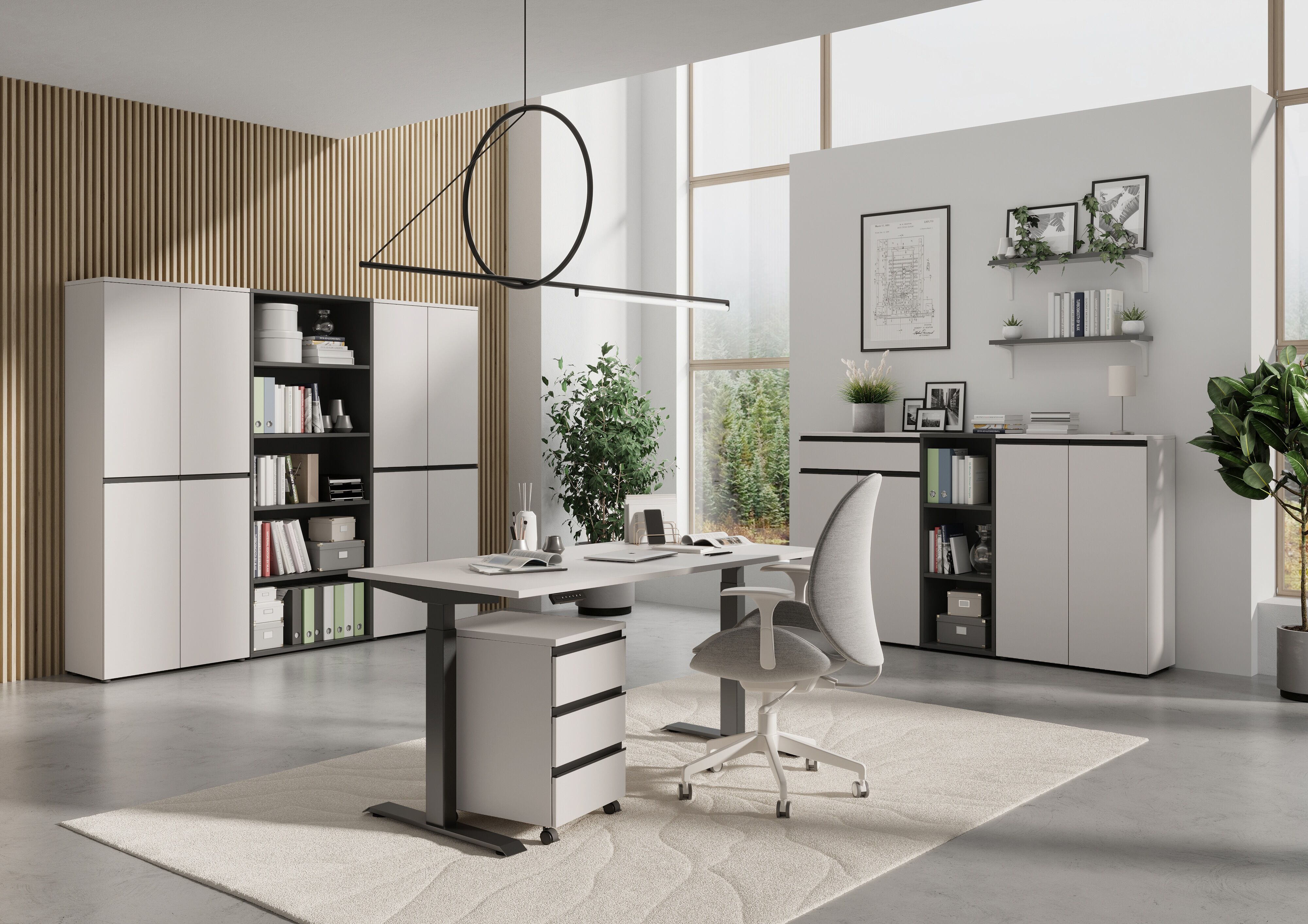Schreibtisch GERMANIA "Lemont", braun (kaschmir, schwarz, kaschmir), B:120cm H:68cm T:80cm, Tische, Schreibtisch, Mechanisch höhenverstellbarer Schreibtisch kaschmir, schwarz, kaschmir B/H/T: 120cm x 68cm x 80cm
