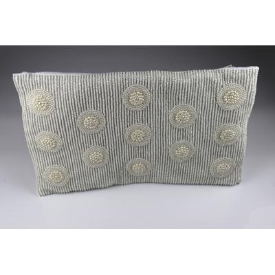 Dekokissen AM DESIGN "BxL: 50x30 cm", beige (beige, bestickt), B:50cm H:8cm L:30cm, Baumwolle, Dekokissen_Sitzkissen_Kissenhüllen, Baumwollbezug mit Strass-Applikationen