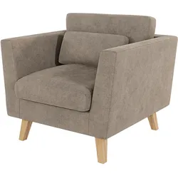 SESSEL Mario Dunkelbeige Microfaser