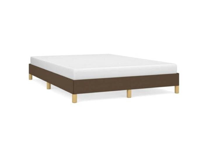 PUGYNBK Polsterbett, Dunkelbraun, 140 x 200 cm Basis mit Lamellen, robuste Füße, atmungsaktiver Stoff, solide Struktur
