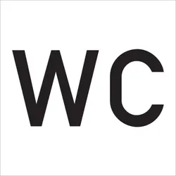 WC-Schild, WC - 150x150 mm Folie selbstklebend