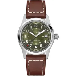 Hamilton Khaki Field Auto 38mm H70455560 - flaschengrün mit Sonnenschliff,braun - 38mm