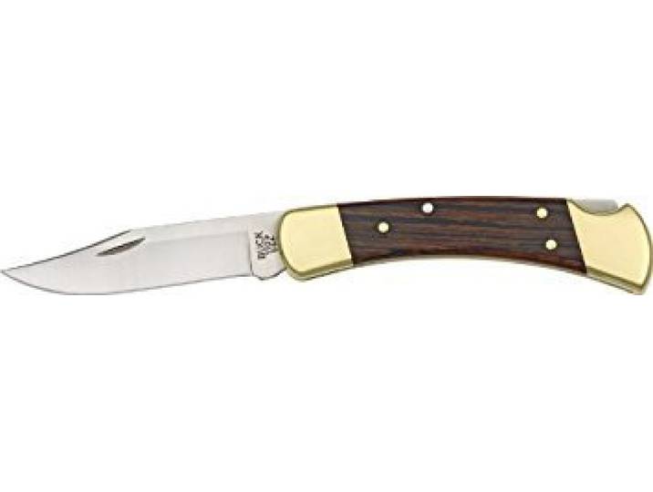 Buck Unisex – Erwachsene 110 Hunter Lockback, Klappmesser,Clip Point Klinge,Taschenmesser,Holzgriff,Schnitzmesser,420HC Klingenstahl,scharfes Messer für Camping,Outdoor,Angeln, Mehrfarbig, normal