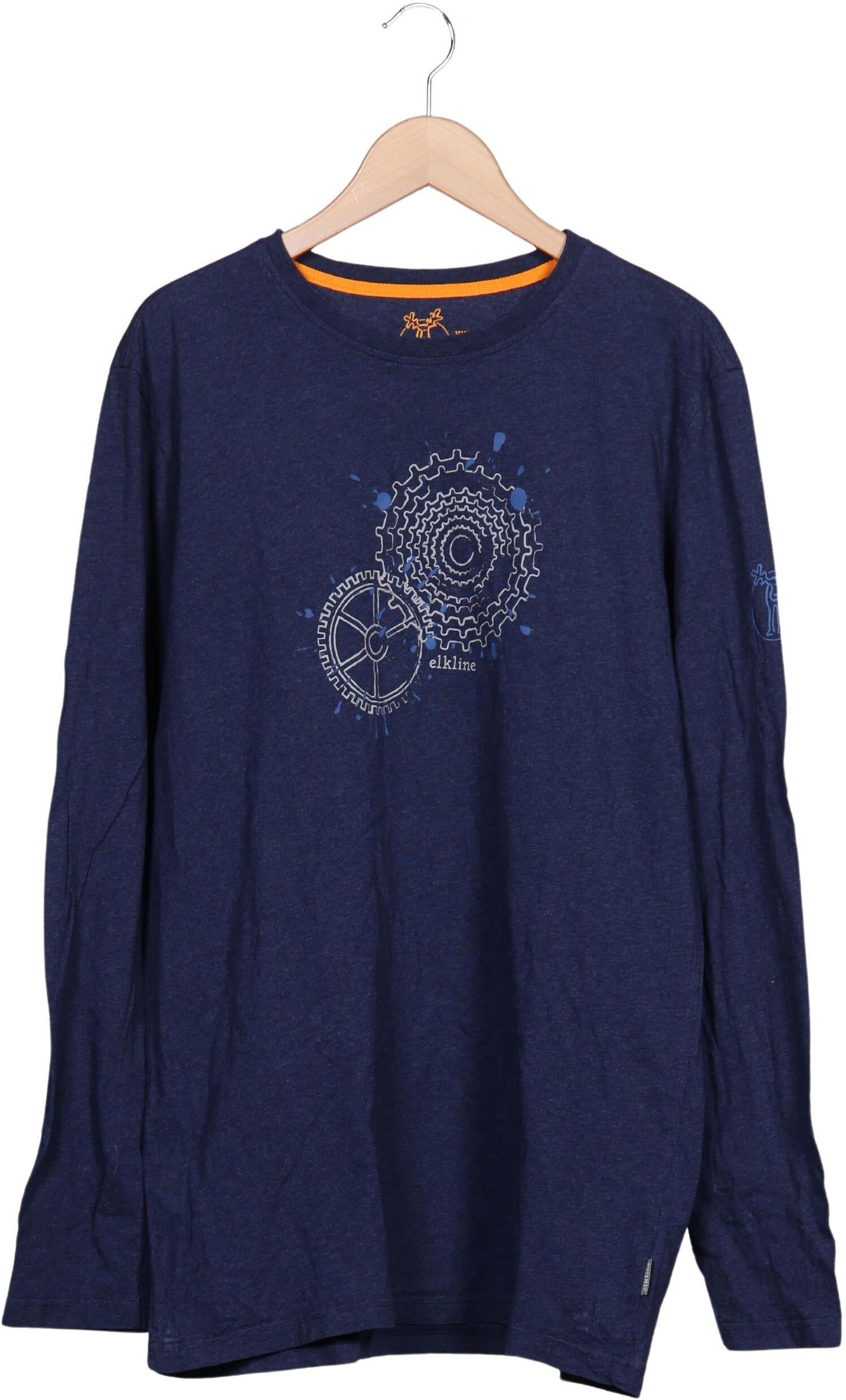 elkline Herren Langarmshirt, Marineblau, Gr. Xxl, Baumwolle - Second Hand