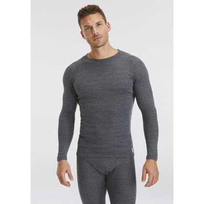 Thermounterhemd HEATKEEPER "Thermo Langarm-Shirt", Herren, Gr. M, N-Gr, grau (anthrazit, meliert), Obermaterial: 50% Baumwolle, 50% Polyester, meliert, Rundhals, Unterhemden Thermounterhemd, perfekt für Wintersportaktivitäten, atmungsaktiv und...