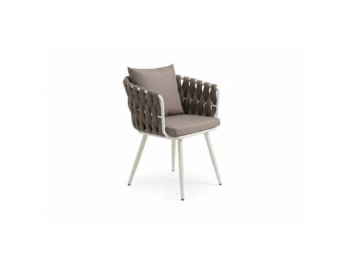 Kawola Gartenstuhl Lusha Grau Kunststoff, Metall (1er-Set), Dunkelgrau, 62x78x63 cm, Gartenmöbel, Gartensessel, Gartenstühle
