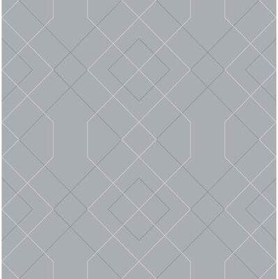 Scott Living Ballard Pewter Geometric Wallpaper