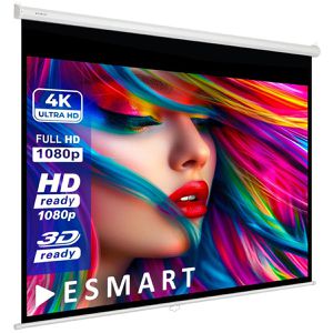 ESMART Beamer-Leinwand Economy EXR Rollo, 69 Zoll, 140 x 105 cm, Format 4:3, Rolloleinwand