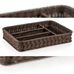 Besteckkorb aus Polypropylen Braun BxTxH: 40x30x6,5 cm