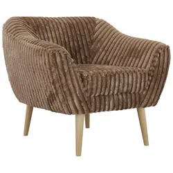 SESSEL PIRS - Braun Cord - Holzbeine