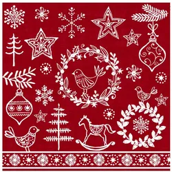 Motivserviette 33x33cm - Hygge symbols 3-lagig 20Stk.