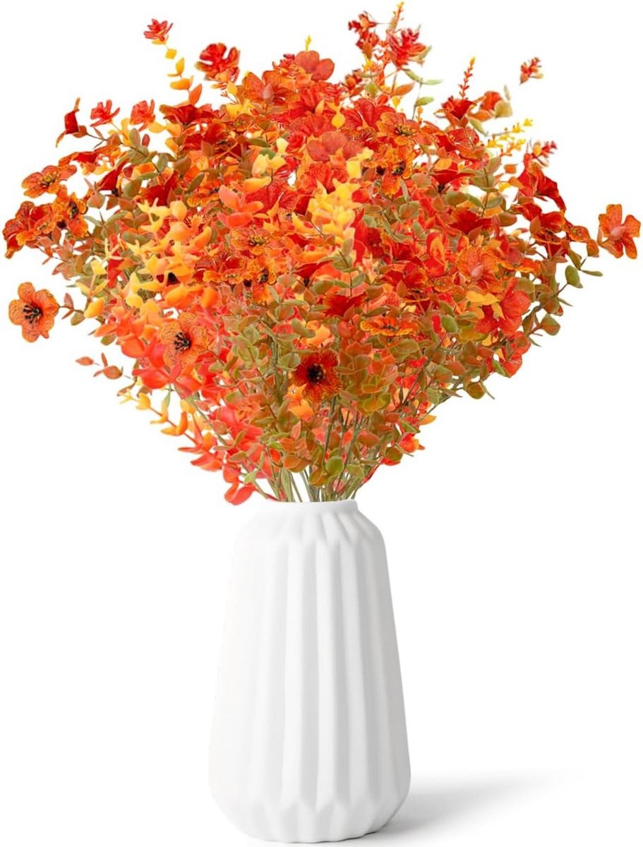 10 Bundels Kunstmatige Herfstbloemen voor Binnen- en Buitendecoratie