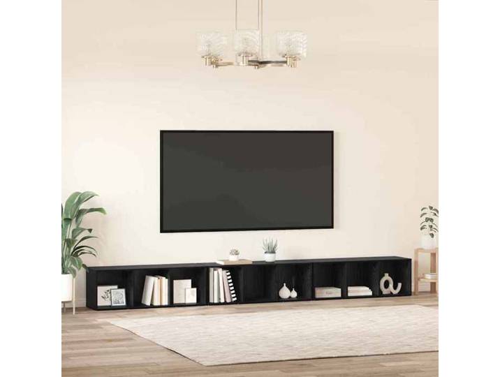 Armoires de Télévision - Noir - Meuble TV 3 pcs - Chêne noir 37x35x107 5 cm T4218