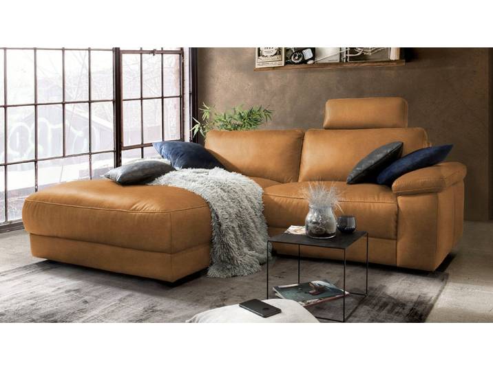 KAWOLA Ecksofa LOLA, Couch L-Form rechts oder links, Sitzvorzug motorisch, Stoff oder Leder