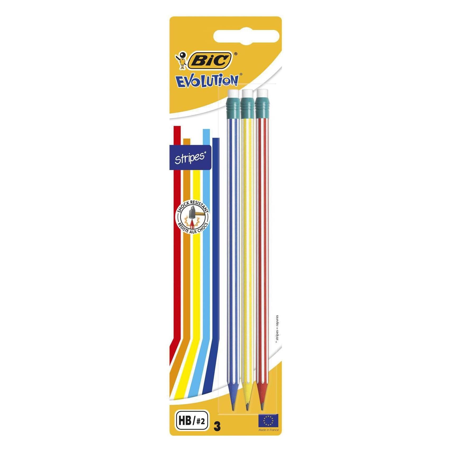 Bic Evolution Stripes Bleistift (HB, 3x) (8902781)