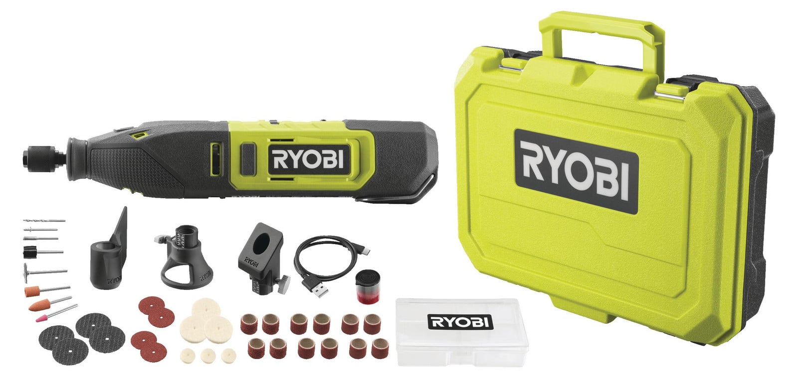 Ryobi RRT12-120BA335 mini-rotatiegereedschap 12V complete set