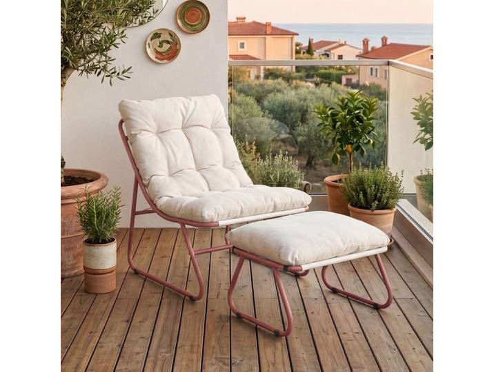 Salon de jardin Malmö 2 pièces terracotta beige