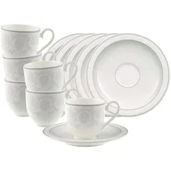 Villeroy & Boch, Tasse, Gray Pearl Espressotassen mit Untertassen (70 ml, 6x)